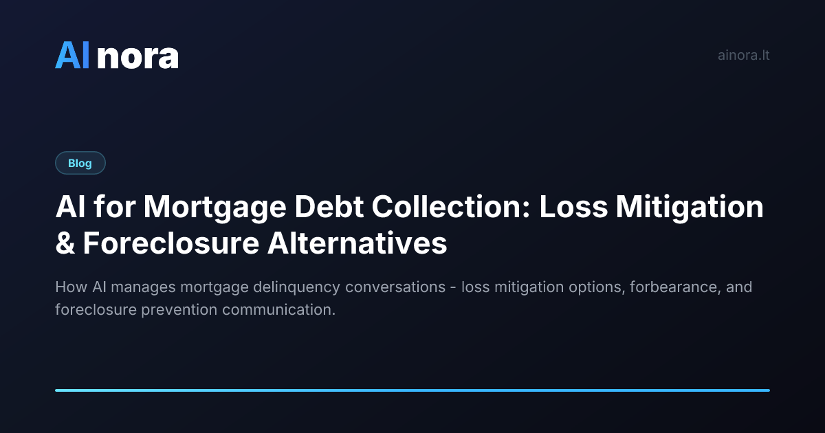 AI for Mortgage Debt Collection: Loss Mitigation & Foreclosure Alternatives
