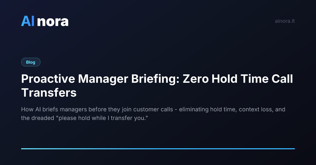 Proactive Manager Briefing: Zero Hold Time Call Transfers