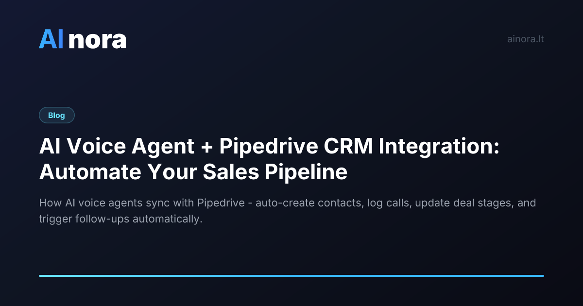 AI Voice Agent + Pipedrive CRM Integration: Automate Your Sales Pipeline